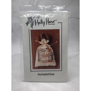 Holly House Designs Cross Stitch Pattern Autumntime Scarecrow Pumpkins